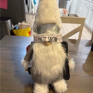 Rae Dunn Let It Snow Large Gnome Holiday Décor - Silver & White